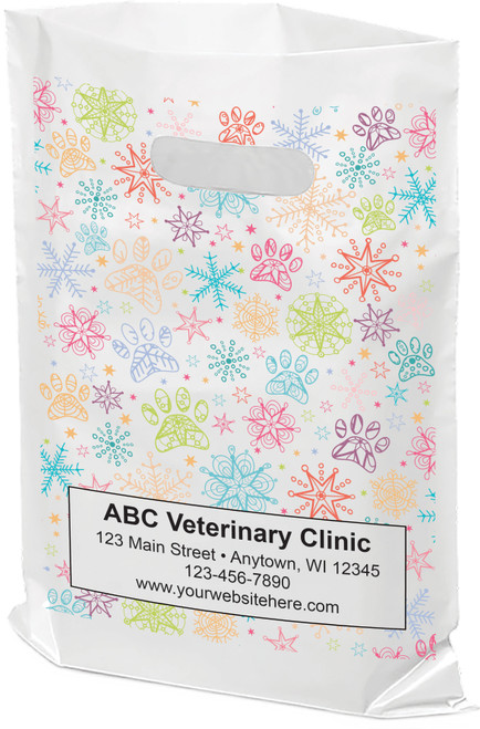 FCPTS27- Full Color Personalized Plastic Die-Cut Tote Bag