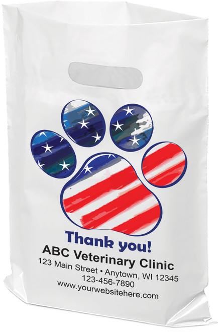 FCPTL21- Full Color Personalized Plastic Die-Cut Tote Bag