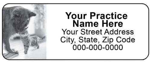 Product Details: 2 5/8" x 1" Return Address Labels, 120 per pack, Multiple Imprint colors available, One color combo per design, Main design colors cannot be changed

