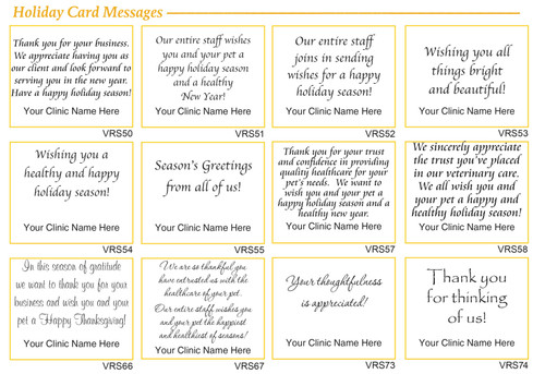 Holiday Card Verse Options