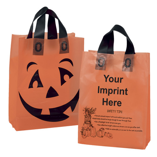 SETOTE4 - Special Edition Frosted Orange Bag with Black Handles Plastic Tote Bag - 10" x 5" x 13" (SETOTE4)