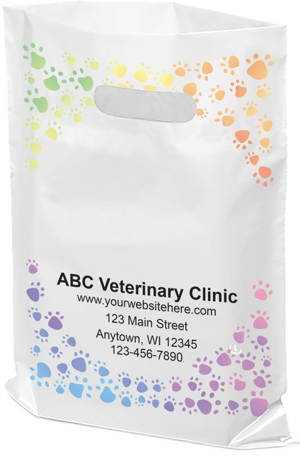 FCPTL43- Full Color Personalized Plastic Die-Cut Tote Bag