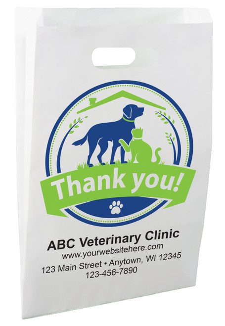 FCPHS45- Full Color Personalized Paper Die-Cut Bag (Multiple Imprint Colors Available) (FCPHS45)