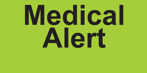 PSM-5 Pre-Printed Sheet Label 2" x 1" Medical Alert 520 Labels/Pack (PSM5)