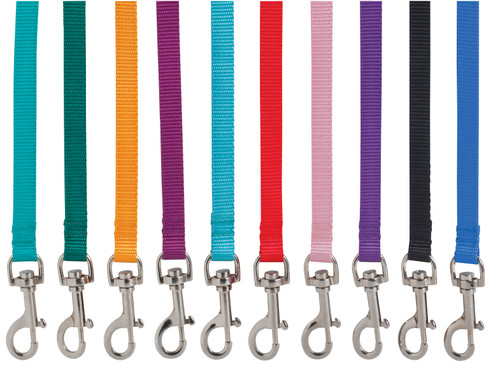 Personalized Pet Bolt Snap Leash available in multiple leash color options with metal bolt snap attachment for custom white imprint personalization
