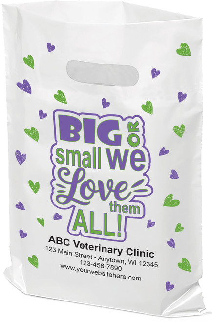 FCPTS51- Full Color Personalized Plastic Die-Cut Tote Bag (Multiple Imprint Colors Available) (FCPTS51) FCPTS51- Full Color Personalized Plastic Die-Cut Tote Bag (Multiple Imprint Colors Available) (FCPTS51)
