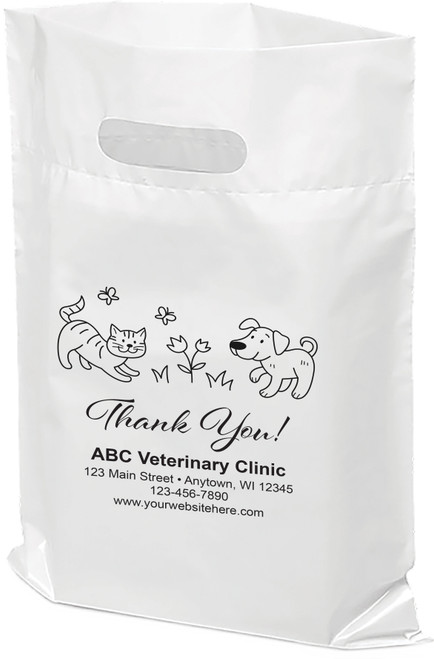 PTS73 - Personalized Plastic Tote Bag - 9 1/2" x 12" (Multiple Bag & Imprint Colors Available)