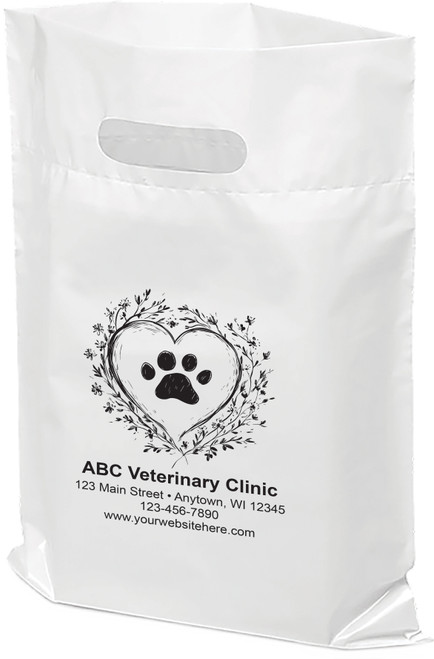 PTS74 - Personalized Plastic Tote Bag - 9 1/2" x 12" (Multiple Bag & Imprint Colors Available)