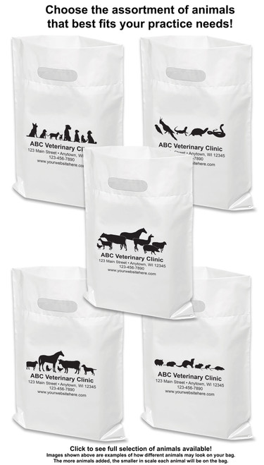 PTL71- Personalized Plastic Tote Bag - 12" x 15" (Multiple Bag &  Imprint Colors Available)