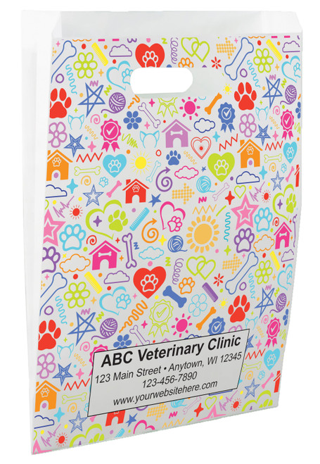 FCPHS53- Full Color Personalized Paper Die-Cut Bag (Multiple Imprint Colors Available)