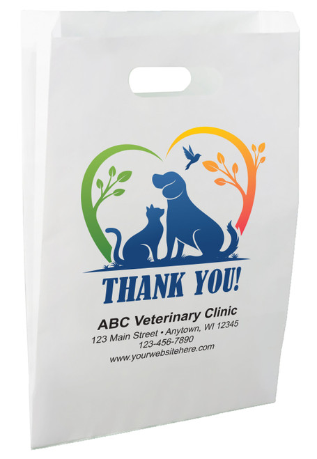 FCPHL54- Full Color Personalized Paper Die-Cut Bag (Multiple Imprint Color Available)