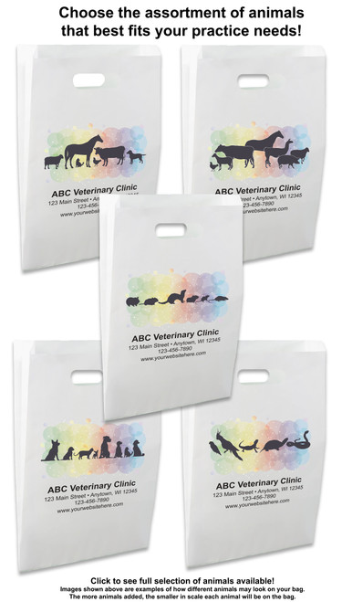 FCPHL57- Full Color Personalized Paper Die-Cut Bag (Multiple Imprint Color Available)