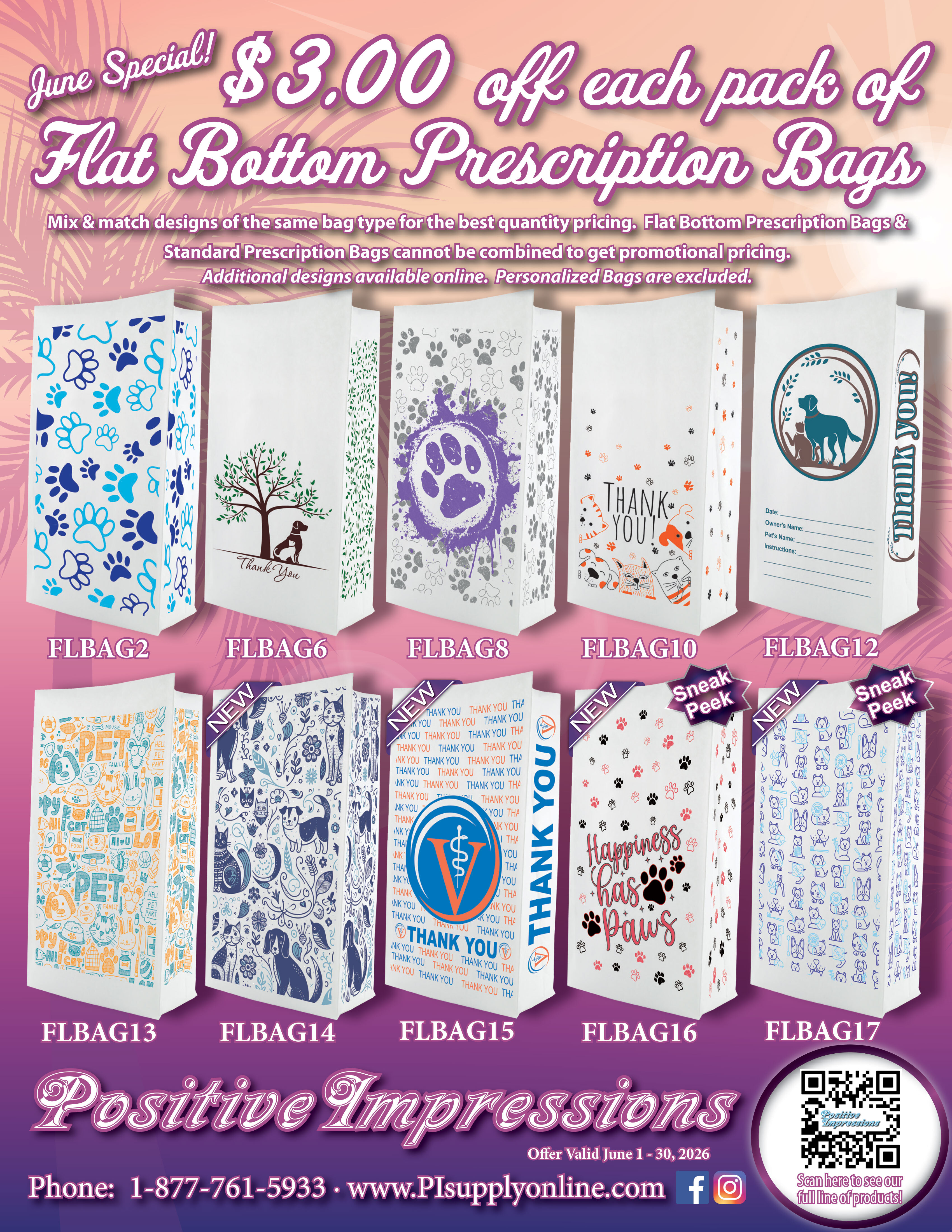 Standard Flat Bottom Prescription Bags