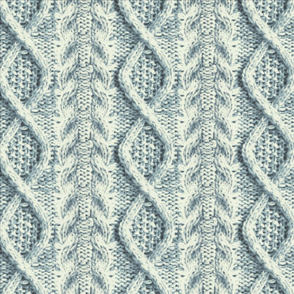 Cable Knit Indigo by Kasmir Fabric Fabric Carolina