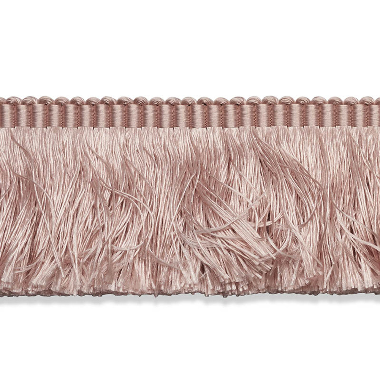 Schumacher Fabric Francois Silk Brush Fringe Blush 74596