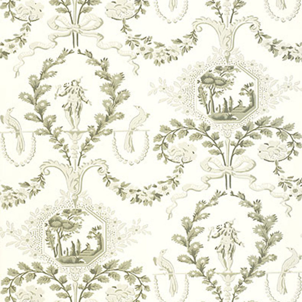 Schumacher Millicent Grisaille Wallpaper | DecoratorsBest