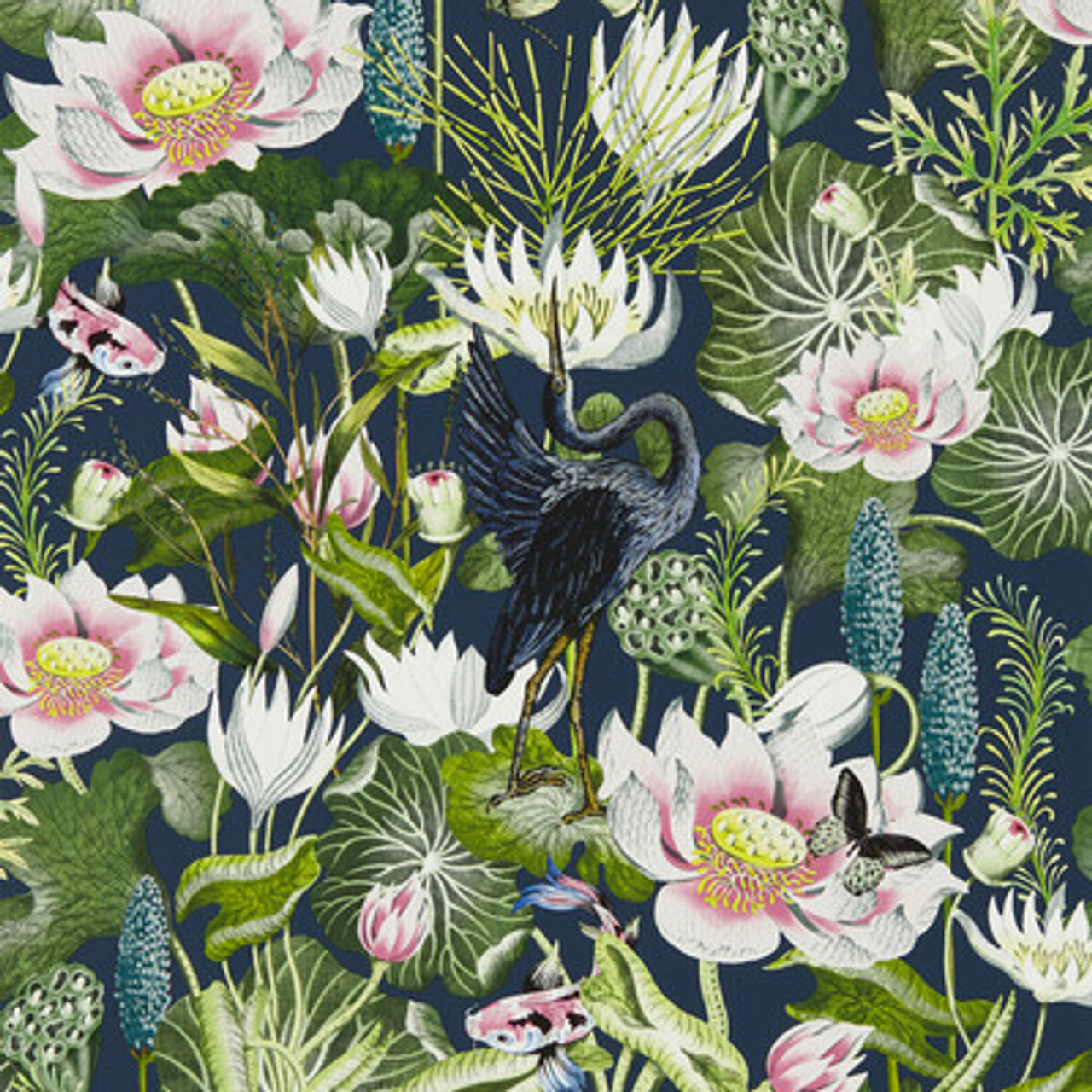 Midnight Botanica Design Printed Fabric
