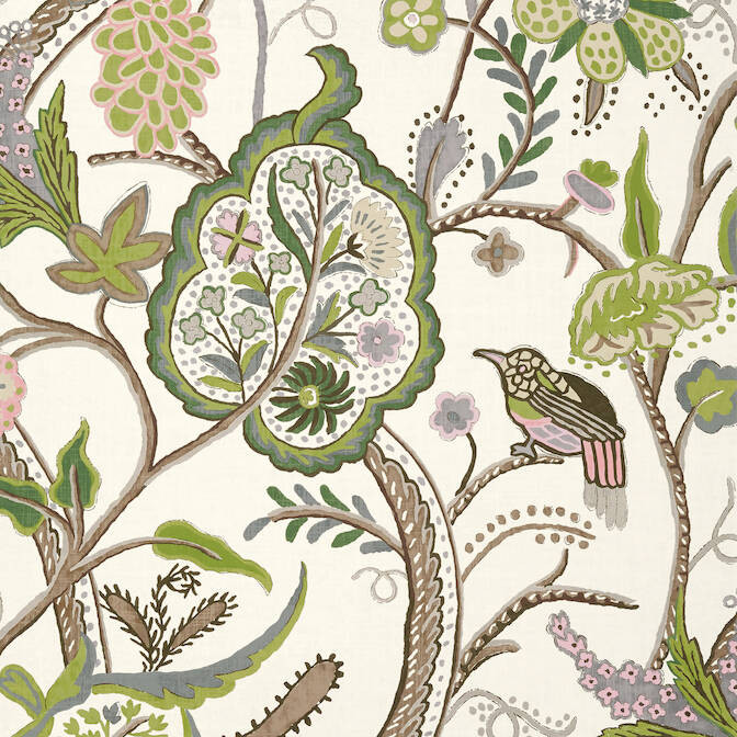 Windsor Brown and Green T14306 by Thibaut Wallpaper - Fabric Carolina