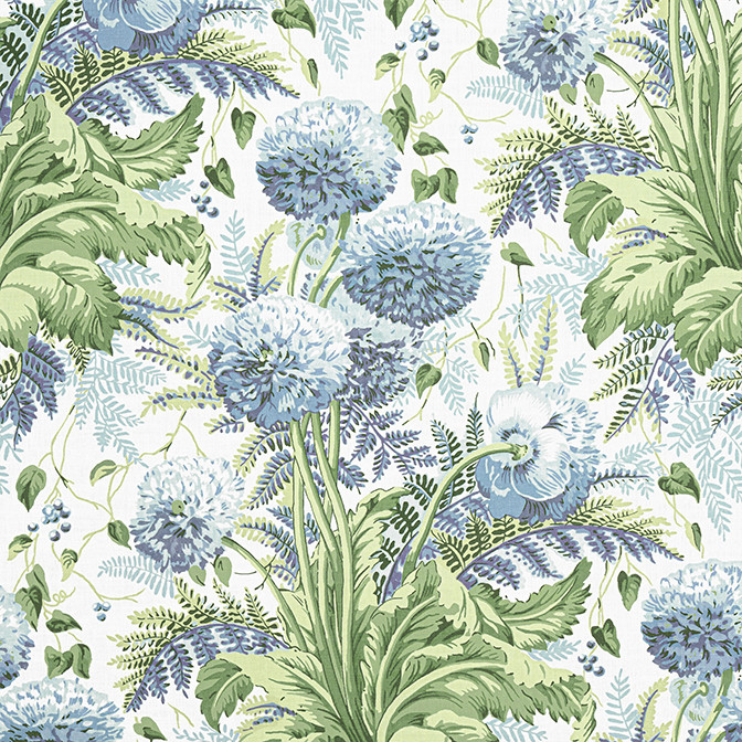 Dahlia Sky on White AF24535 by Anna French Fabric - Fabric Carolina