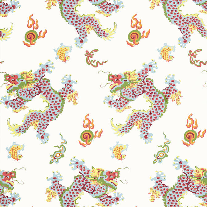 Dragon Dance Multi AT23179 by Anna French Wallpaper - Fabric Carolina