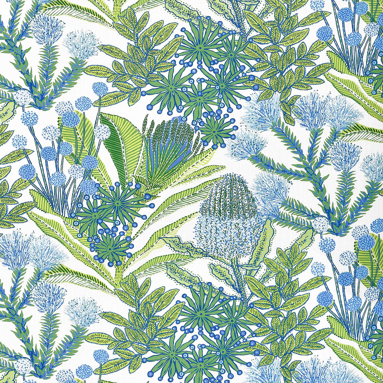 Thibaut Fabric Protea Print Kiwi F81765 - Fabric Carolina