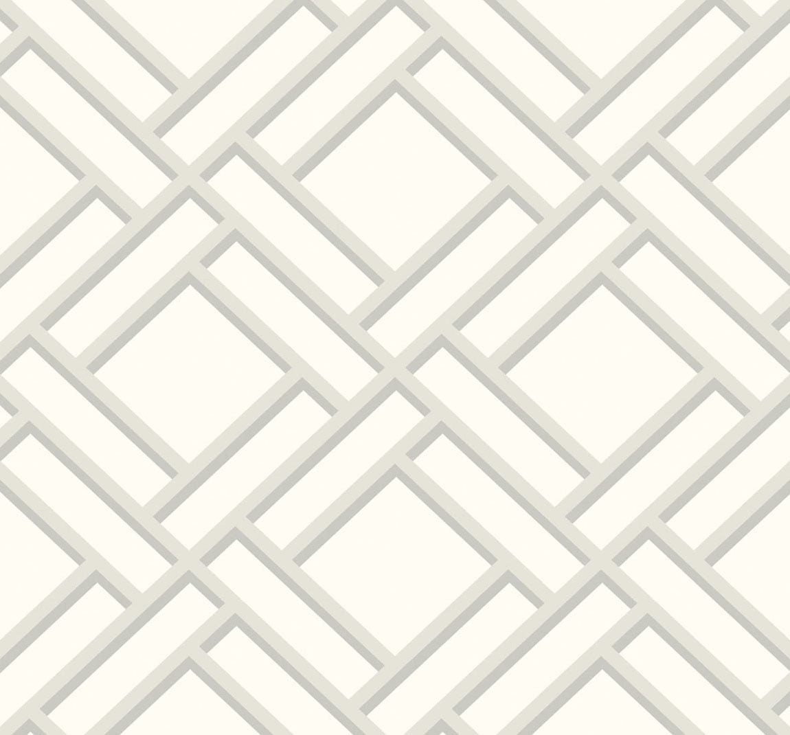 Block Trellis Metallic Silver and Eggshell by Seabrook Wallpaper ...
