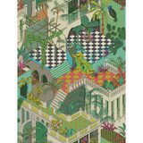 Miami Green And Coral by Cole & Son Wallcovering COLE & SON GEOMETRIC II PAPER - 100% United Kingdom - Horizontal: - and Vertical: 35.4 27 - Fabric Carolina -