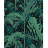 Palm Jungle Viri/Pet On Blk by Cole & Son Fabric COLE & SON CONTEMPORARY FABRICS COTTON - 66%;VISCOSE - 31%;POLYESTER - 3% United Kingdom HEAVY Horizontal: 17.3 and Vertical: 22 52.3 - Fabric Carolina -