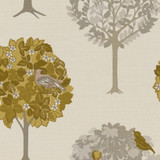 Sherwood Ochre by Clarke And Clarke Fabric CLARKE & CLARKE SHERWOOD COTTON - 100% Turkey MEDIUM Horizontal: 13.5 and Vertical: 25 54 - Fabric Carolina -