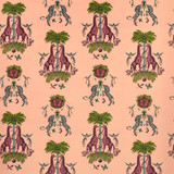 Creatura Velvet Pink by Clarke And Clarke Fabric WILDERIE BY EMMA J SHIPLEY FOR C&C POLYESTER - 100% Spain HEAVY Horizontal: 27 and Vertical: 34.34 55 - Fabric Carolina -