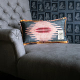 PATOLA Linen Cushion (LC40019) by Mind The Gap | LC40019 | NOMAD STORY | 20 x 12 in | Blue, Red, Yellow | Fabric Carolina | https://www.fabriccarolina.com/