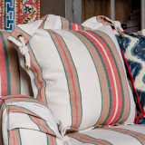HERINA Stripe Cushion (LC40119) by Mind The Gap | LC40119 | SUNDANCE VILLA | 20 x 20 in | Brown, Green, White | Fabric Carolina | https://www.fabriccarolina.com/