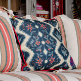PHOENICIA BATIK Cushion (LC40112) by Mind The Gap | LC40112 | SUNDANCE VILLA | 20 x 20 in | Indigo, Red, Taupe | Fabric Carolina | https://www.fabriccarolina.com/