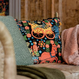 FASNACHT Anthracite Velvet Cushion (LC40182) by Mind The Gap | LC40182 | TYROL APRES-SKI HOME COLLECTION | 20 x 20 in | Black, Blue, Red | Fabric Carolina | https://www.fabriccarolina.com/