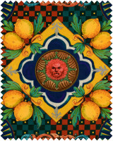 AMALFI Blue Velvet (FB00121) by Mind The Gap | FB00121 | LA DOLCE VITA | Black, Blue, Brown, Green, Red, Turquoise, Yellow | Fabric Carolina | https://www.fabriccarolina.com/