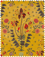GYPSY OCHRE Linen (FB00002) by Mind The Gap | FB00002 | NOMAD STORY | Black, Blue, Ochre, Red | Fabric Carolina | https://www.fabriccarolina.com/