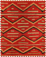 EYEDAZZLER NAVAJO Linen (FB00023) by Mind The Gap | FB00023 | THE HOME OF AN ECCENTRIC MAN | Black, Peach, Red, Yellow | Fabric Carolina | https://www.fabriccarolina.com/