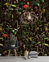 AQUAFLEUR Anthracite Wallpaper (WP20173) by Mind The Gap | WP20173 | PREMIUM DESIGNER WALLPAPER COLLECTION | 3 rolls x 20.5 x 118.1 in | 0.52m / 20.5in | 3m / 118in | 4.65mp | 200cm / 78.7in | Black, Green, Purple, Red | Non-woven | Paste the wall | 3-rolls in a box | Fabric Carolina | https://www.fabriccarolina.com/