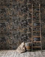 CAMO Brown Wallpaper (WP20202) by Mind The Gap | WP20202 | PREMIUM DESIGNER WALLPAPER COLLECTION | 3 rolls x 20.5 x 118.1 in | 0.52m / 20.5in | 3m / 118in | 4.65mp | 60cm / 23.6in | Black, Brown, Green, Grey | Non-woven | Paste the wall | 3-rolls in a box | Fabric Carolina | https://www.fabriccarolina.com/