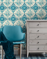 LONGWY (WP20180) by Mind The Gap | WP20180 | PREMIUM DESIGNER WALLPAPER COLLECTION | 3 rolls x 20.5 x 118.1 in | 0.52m / 20.5in | 3m / 118in | 4.65mp | 52cm / 20.5in | Blue, Cream, Turquoise | Non-woven | Paste the wall | 3-rolls in a box | Fabric Carolina | https://www.fabriccarolina.com/