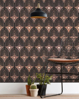 OBSESSION (WP20229) by Mind The Gap | WP20229 | PREMIUM DESIGNER WALLPAPER COLLECTION | 3 rolls x 20.5 x 118.1 in | 0.52m / 20.5in | 3m / 118in | 4.65mp | 52cm / 20.5in | Black, Copper | Non-woven | Paste the wall | 3-rolls in a box | Fabric Carolina | https://www.fabriccarolina.com/