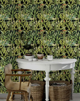 OPUNTIA Anthracite (WP20165) by Mind The Gap | WP20165 | PREMIUM DESIGNER WALLPAPER COLLECTION | 3 rolls x 20.5 x 118.1 in | 0.52m / 20.5in | 3m / 118in | 4.65mp | 60cm / 23.6in | Anthracite, Green | Non-woven | Paste the wall | 3-rolls in a box | Fabric Carolina | https://www.fabriccarolina.com/