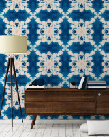 SHIBORI BUTTERFLY (WP20203) by Mind The Gap | WP20203 | PREMIUM DESIGNER WALLPAPER COLLECTION | 3 rolls x 20.5 x 118.1 in | 0.52m / 20.5in | 3m / 118in | 4.65mp | 52cm / 20.5in | Blue, White | Non-woven | Paste the wall | 3-rolls in a box | Fabric Carolina | https://www.fabriccarolina.com/