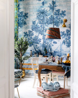 AZURE Mural Wallpaper (WP20560) by Mind The Gap | WP20560 | SUNDANCE VILLA | 3 rolls x 20.5 x 118.1 in | 0.52m / 20.5in | 3m / 118in | 4.65mp | 300cm / 118in | Blue, White, Yellow | Textured Matte | Paste the wall | 3-rolls in a box | Fabric Carolina | https://www.fabriccarolina.com/