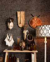 BUSHOONG KUBA Wallpaper (WP20411) by Mind The Gap | WP20411 | THE WALLPAPER COMPENDIUM 1 | 3 rolls x 20.5 x 118.1 in | 0.52m / 20.5in | 3m / 118in | 4.65mp | 100cm / 39.3in | Brown, White | Textured Matte | Paste the wall | 3-rolls in a box | Fabric Carolina | https://www.fabriccarolina.com/