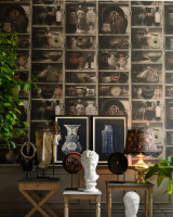 GREEK POTTERY Wallpaper (WP20417) by Mind The Gap | WP20417 | THE WALLPAPER COMPENDIUM 1 | 3 rolls x 20.5 x 118.1 in | 0.52m / 20.5in | 3m / 118in | 4.65mp | 150cm / 59in | Black, Brown, Grey, Gold | Textured Matte | Paste the wall | 3-rolls in a box | Fabric Carolina | https://www.fabriccarolina.com/