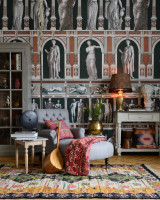 STATUES ANTIQUE Wallpaper (WP20422) by Mind The Gap | WP20422 | THE WALLPAPER COMPENDIUM 1 | 3 rolls x 20.5 x 118.1 in | 0.52m / 20.5in | 3m / 118in | 4.65mp | 300cm / 118in | Black, Brown, Orange | Textured Matte | Paste the wall | 3-rolls in a box | Fabric Carolina | https://www.fabriccarolina.com/