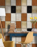 BOOK COVERS Premium Wallpaper (WP20093) by Mind The Gap | WP20093 | WALLPAPER DESIGNER COLLECTION | 3 rolls x 20.5 x 118.1 in | 0.52m / 20.5in | 3m / 118in | 4.65mp | 72cm / 28.4in | Black, Brown Sepia, Orange | Non-woven | 3-rolls in a box | Fabric Carolina | https://www.fabriccarolina.com/