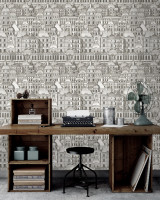 LOUVRE Wallpaper (WP20020) by Mind The Gap | WP20020 | WALLPAPER DESIGNER COLLECTION | 3 rolls x 20.5 x 118.1 in | 0.52m / 20.5in | 3m / 118in | 4.65mp | 70cm / 27.6in | Grey, White | Non-woven | Paste the wall | 3-rolls in a box | Fabric Carolina | https://www.fabriccarolina.com/