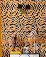 SPONTANEITY Yellow Wallpaper (WP30254) by Mind The Gap | WP30254 | JAZZ LIVE | 1 roll x 52 x 1000 cm / 20.5 x 393.7in | 0.52m / 20.5in | 1000 cm / 393.7in | 5.20sqm / 55.9sq ft | 150cm / 59in | Black, Yellow, Beige | Non-woven Satin | Paste the wall | 1 roll in a box | Fabric Carolina | https://www.fabriccarolina.com/